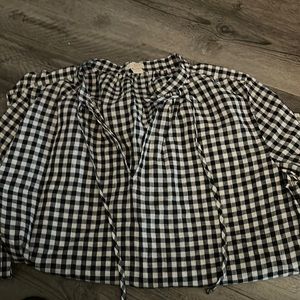 Never worn! J. Crew Blue Checked Tunic SZ M